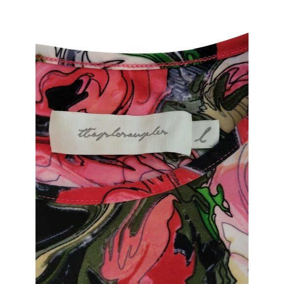 T-Bags Los Angeles Pink & Green Patterned Dress Size L - Picture 4 of 10